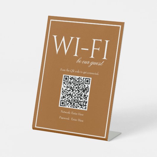 Signe de table standard simple Sienna Wi-Fi QR Cod (Recto)