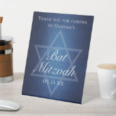 Signe De Table Star bleue moderne de David Fête Bat mitzvah offic (In SItu)