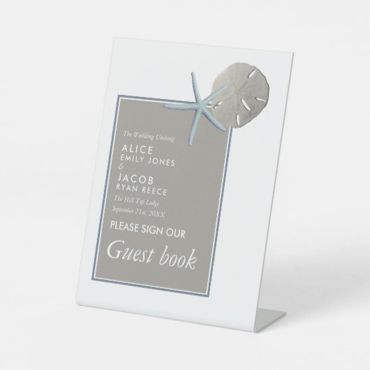 Signe De Table Starfish and Sand Dollar - Mariage plage (Recto)