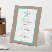 Signe De Table Starfish Turquoise Burlap Beach Wedding Collection (In SItu)