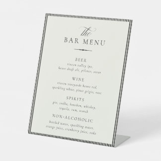 Signe De Table STATELY Wedding Bar Menu