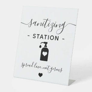 Signe De Table Station d'assainissement main d'affaires minimalis