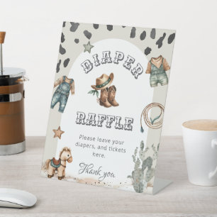 Signe De Table Station de change de bébé pour Baby Shower Western