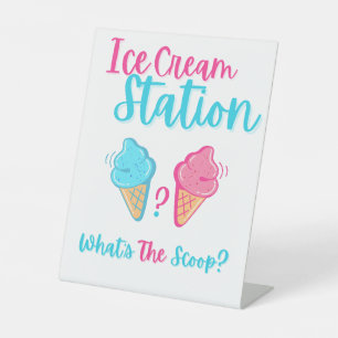 Signe De Table Station de crème glacée Qu'est-ce que la Scoop?