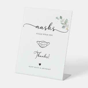 Signe De Table Station de désinfection calligraphie mariage verdu