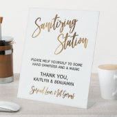 Signe De Table Station de désinfection Simple Typographie Or (In SItu)