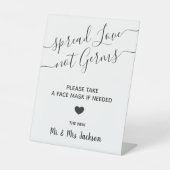 Signe De Table Station de masque faciale sécurité mariage moderne (Recto)