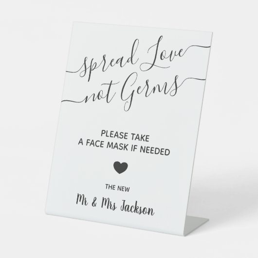 Signe De Table Station de masque faciale sécurité mariage moderne (Recto)