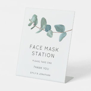 Signe De Table Station de Masque Visage Feuilles Blue Eucalyptus