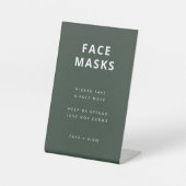 Signe De Table Station de masques faciaux | Covid Green Scandi Ma (Recto)