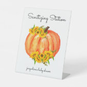 Signe De Table Station de nettoyage citrouille Orange Blanc (Recto)