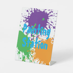 Signe De Table Station de peinture pour l'anniversaire des enfant