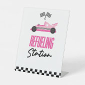 Signe De Table Station de ravitaillement Pink Race Car Drink Tabl (Recto)