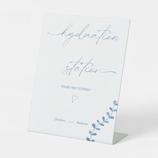 Signe De Table Station d'hydratation Blue Ocean Envoyer mariage (Recto)