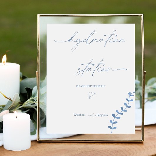 Signe De Table Station d'hydratation Blue Ocean Envoyer mariage