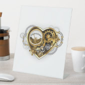 Signe De Table Steampunk Heart with a Manometer (In SItu)