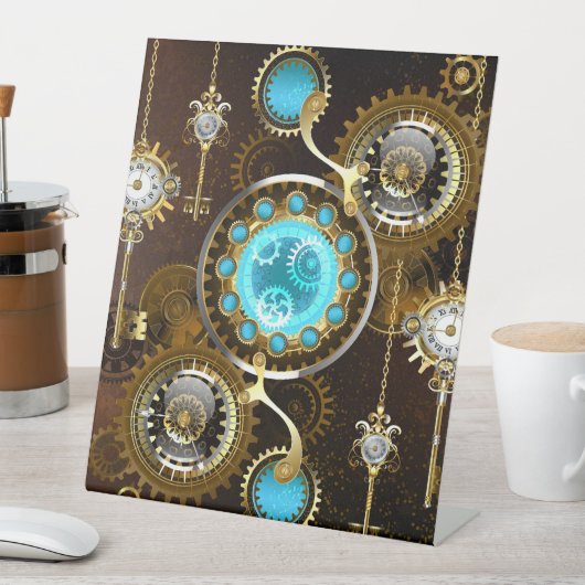 Signe De Table Steampunk Rusty Background (In SItu)