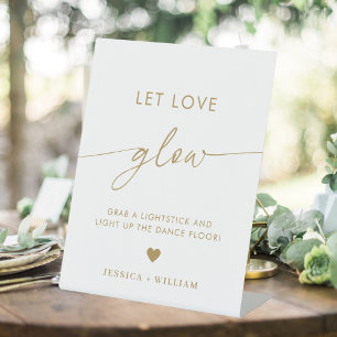 Signe De Table Stick Gold Script Let Loss Llow Mariage Llow Stick