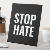 Signe De Table Stop Hate noir blanc moderne simple (In SItu)