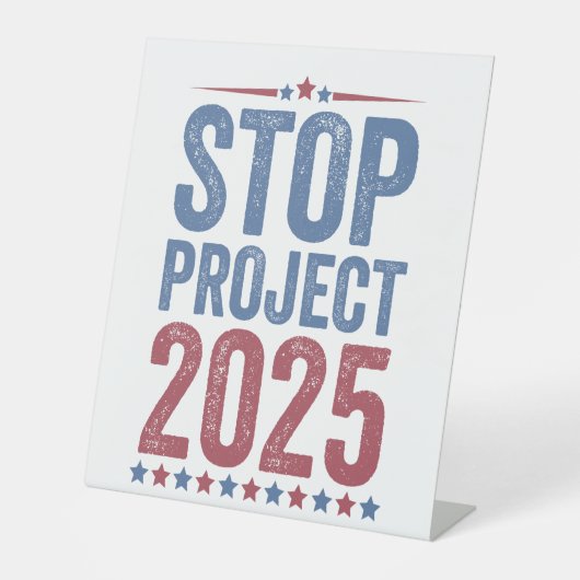 Signe De Table Stop Project 2025 Trump Harris American Patroitic (Recto)