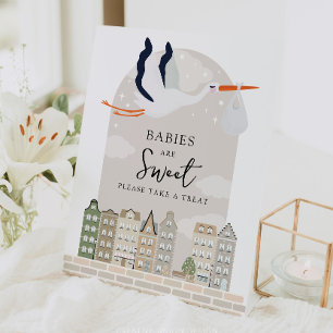 Signe De Table Stork Boho Baby shower Les bébés sont des faveurs