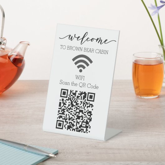 Signe De Table STR WIFI scan QR Code Location de courte durée (In SItu)