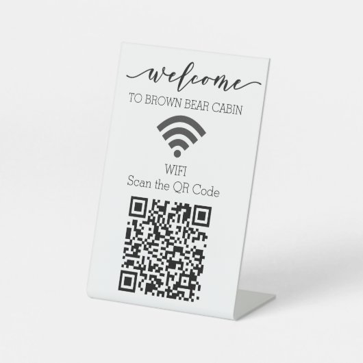 Signe De Table STR WIFI scan QR Code Location de courte durée (Recto)