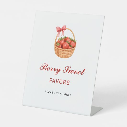 Signe De Table Strawberry Baby Shower Berry Sweet Favors (Recto)