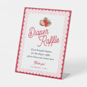 Signe De Table Strawberry Pink Gingham Themed Diaper Raffle Game (Recto)