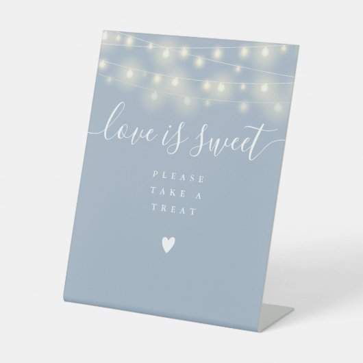 Signe De Table String Lights Dusty Blue Love Is Sweet Faveur (Recto)