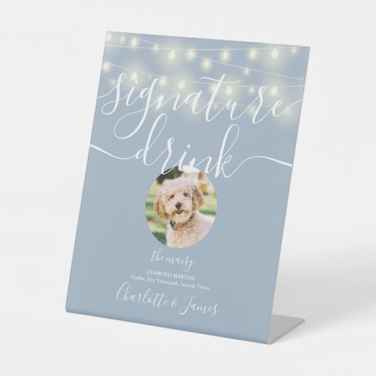 Signe De Table String Lights Dusty Blue Pet Signature Boisson (Recto)