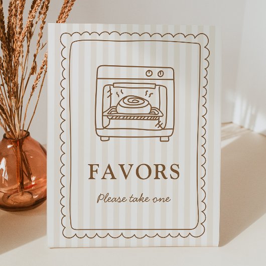 Signe De Table Stripe Bun in the Oven Favors Sign
