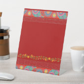 Signe De Table Style de mariage Desi rouge profond Design (In SItu)