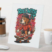 Signe De Table Style de rue Beagle Skateboard Graffiti Art (In SItu)