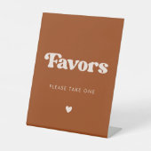 Signe De Table Style rétro Burnt Orange Wedding Faveurs (Recto)