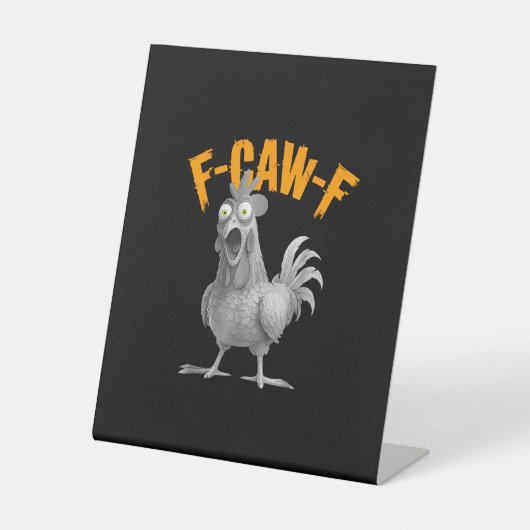 Signe De Table Style Rétro Classique Poulet Drôle F Caw F (Recto)