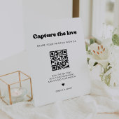 Signe De Table Style rétro noir & blanc Capturer l'amour