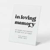 Signe De Table Style rétro noir & blanc En mémoire d'amour (Recto)