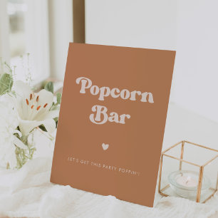 Signe De Table Style rétro sucre Brown Mariage Popcorn bar