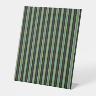 Signe De Table Style Vintage Olive Sage Vert noir 3D rayé