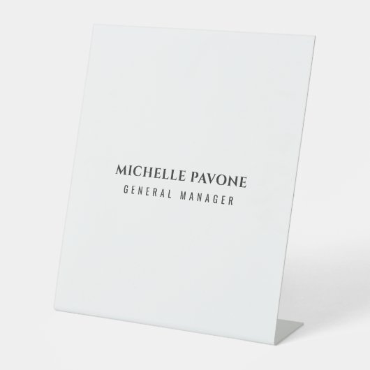 Signe De Table Stylish Black & White Simple Plain Professional (Recto)