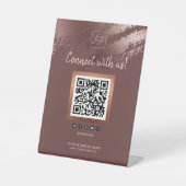 Signe De Table Stylish Bronze Business QR Code Social Media (Recto)