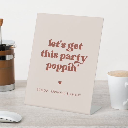 Signe De Table Stylish retro rose Faisons éclater cette fête" (In SItu)