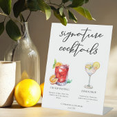 Signe De Table Sucré Signature Cocktails Menu Mariage