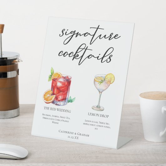 Signe De Table Sucré Signature Cocktails Menu Mariage (In SItu)