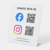 Signe De Table Suivez l'analyse Se connecter avec nous QR Code So (Recto)