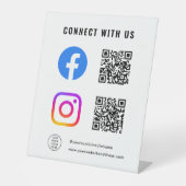 Signe De Table Suivez le logo Scan Connect With Us QR Code ici (Recto)