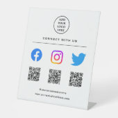 Signe De Table Suivez Scan Me Connecter Avec Nous Code QR Votre L (Recto)