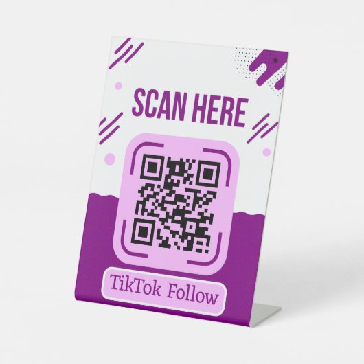 Signe De Table Suivez sur le code QR TikTok | Suivi TikTok (Recto)