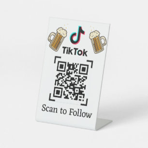 Signe De Table Suivez sur le code QR TikTok Suivi TikTok Bar